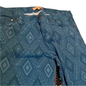 Blue Geometric Women Jeans